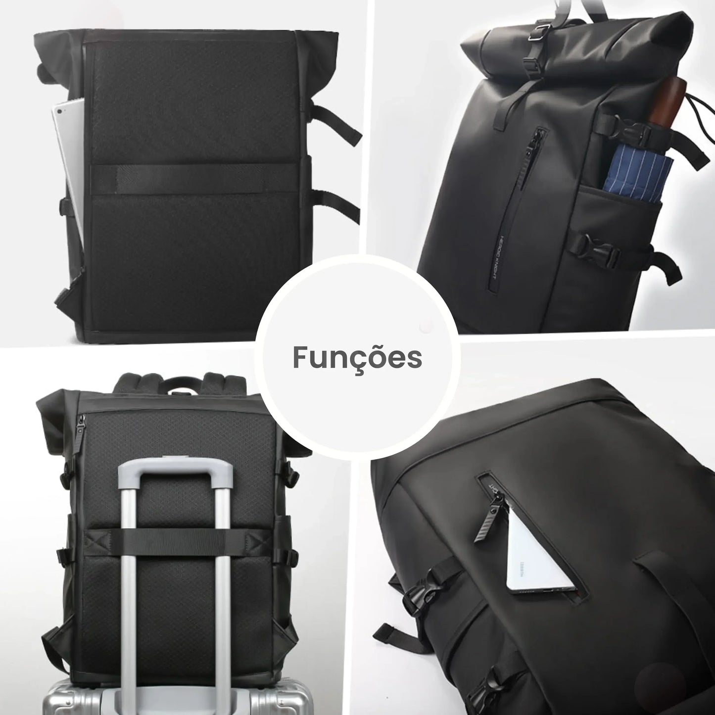 Mochila Executiva Feminina para Notebook 27L Impermeável com USB - Beckley™