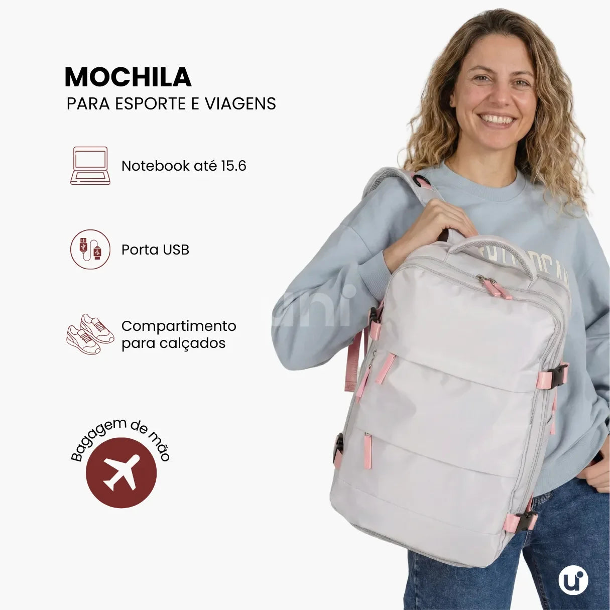 Mochila de Viagem Mala de Bordo Impermeável com Abertura 180° - RoyalViolet™