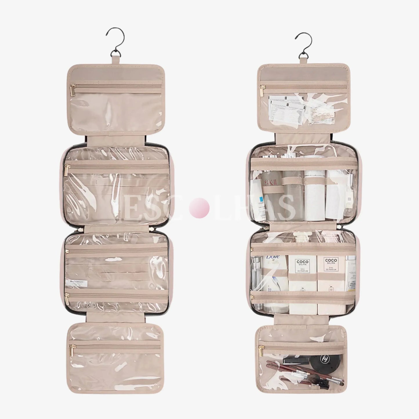 Necessaire de Viagem Dobrável com Gancho Metálico BeautyVoyage™ LITE