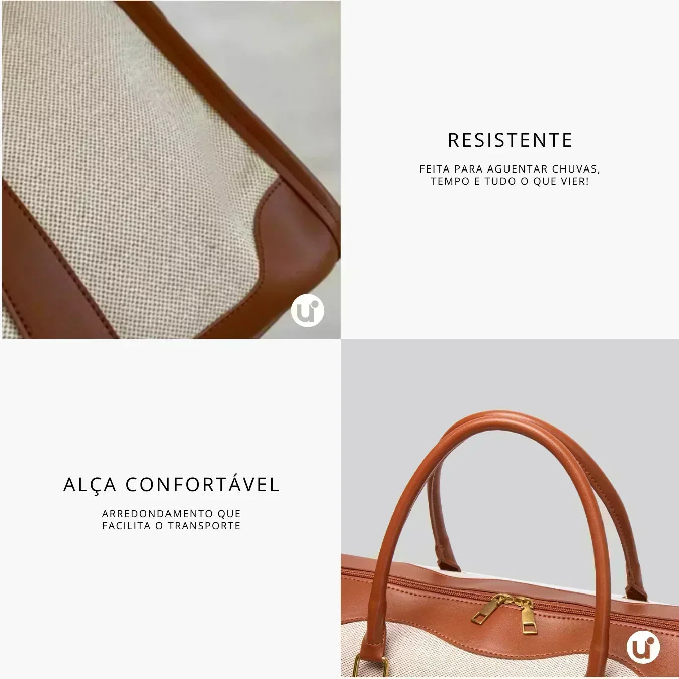 Bolsa de Lona Feminina Versátil com Alça de Ombro - Le Classique™