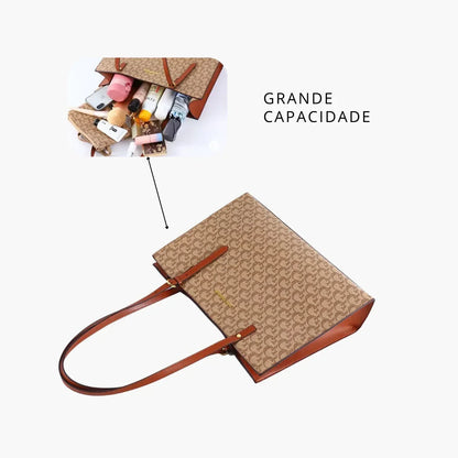 Bolsa para Laptop Feminina de Ombro em Couro Impermeável