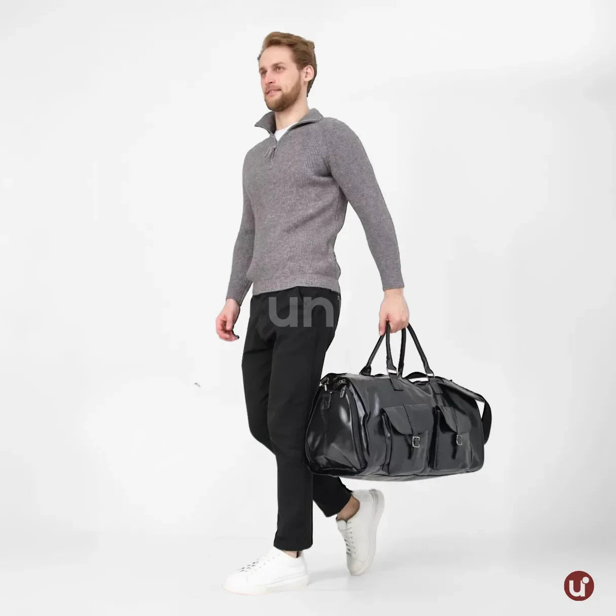 Bolsa de Viagem 2 em 1 Porta-Terno em Couro Premium - ClassyBag™
