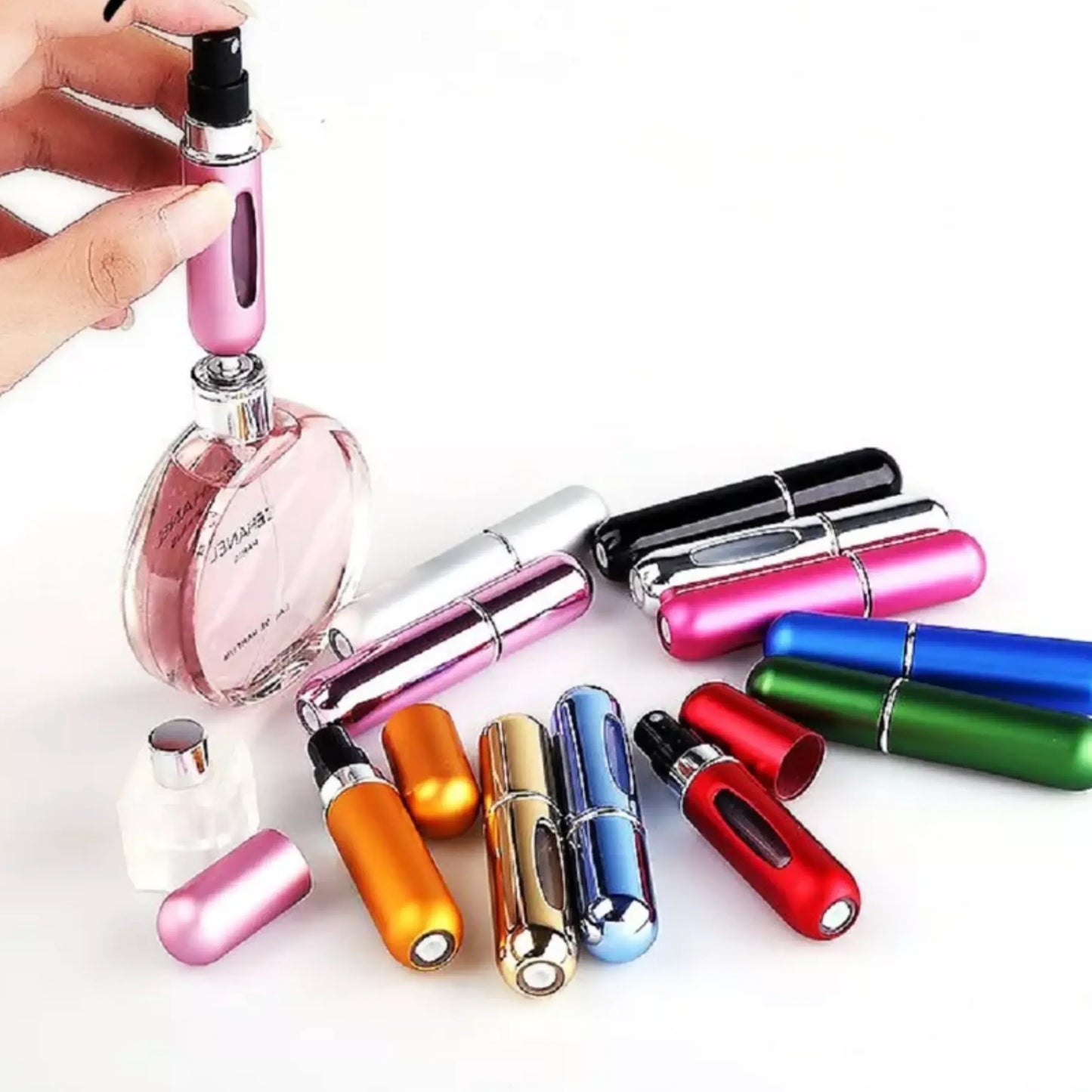 Mini Porta Perfume Recarregável Portátil SprayLux™ - Kit com 12 unidades