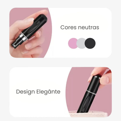 Mini Porta Perfume Recarregável Portátil SprayLux™ - Kit com 12 unidades