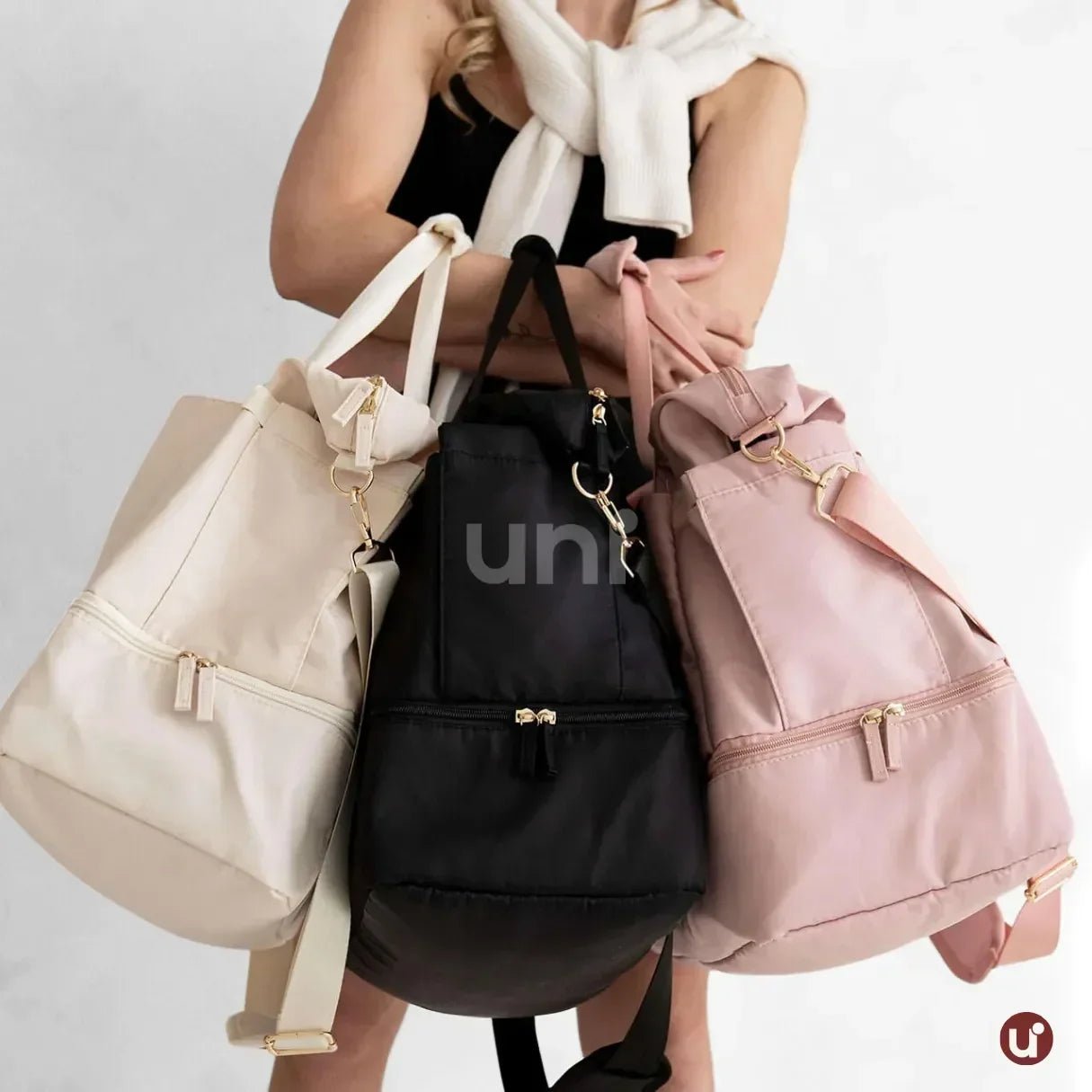 Kit Bolsa de Viagem e Academia Feminina 2 Peças com Porta-Sapatos - JenniBag™