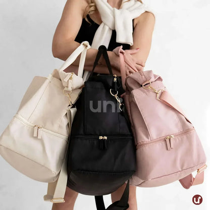 Kit Bolsa de Viagem e Academia Feminina 2 Peças com Porta-Sapatos - JenniBag™