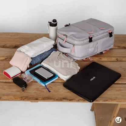 Mochila de Viagem Mala de Bordo Impermeável com Abertura 180° - RoyalViolet™