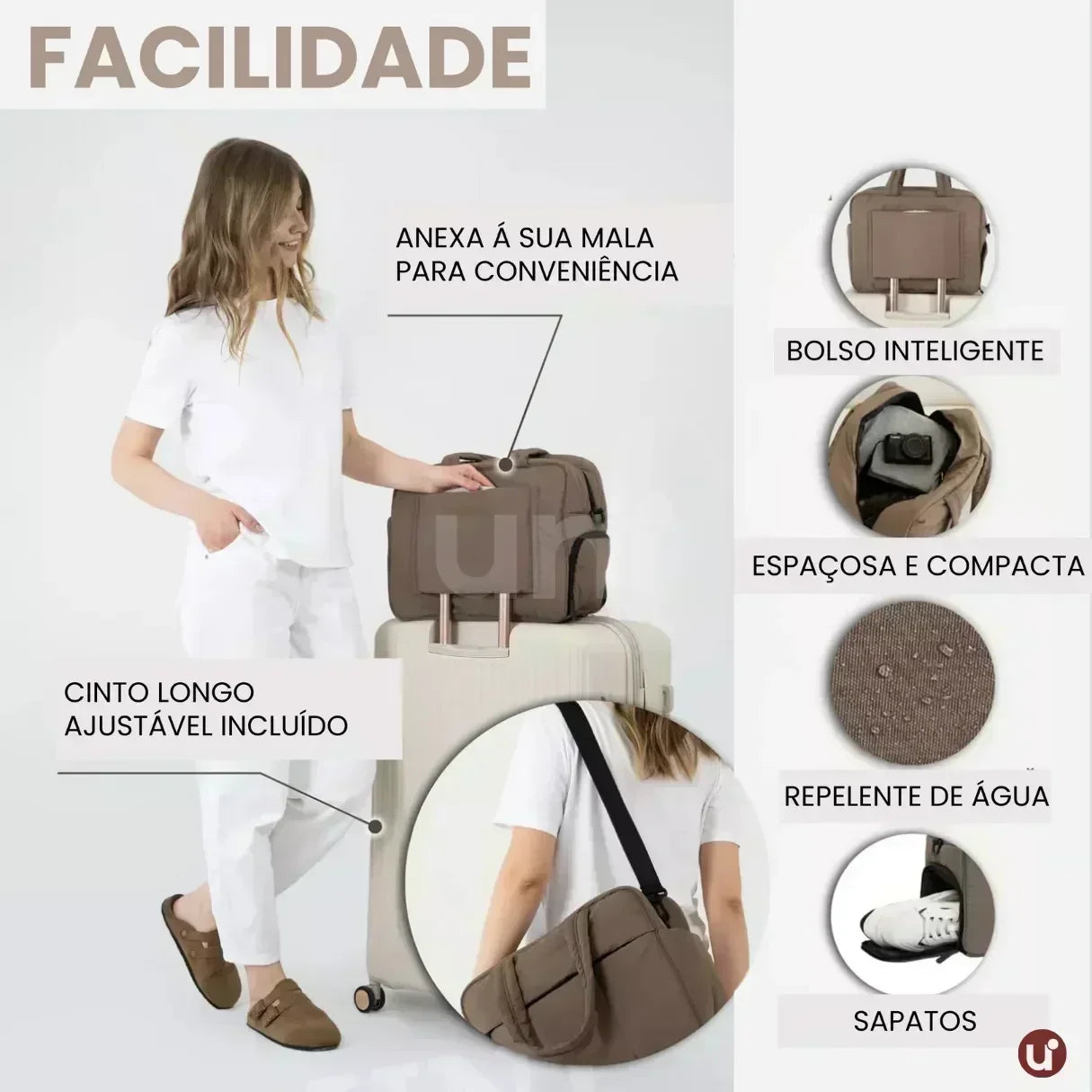 Bolsa de Viagem Feminina Duffle com Porta-Sapatos 25L - Calpak™