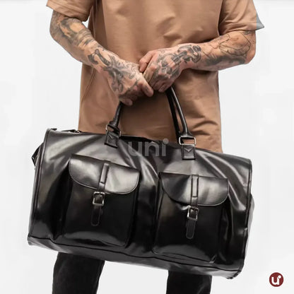 Bolsa de Viagem 2 em 1 Porta-Terno em Couro Premium - ClassyBag™
