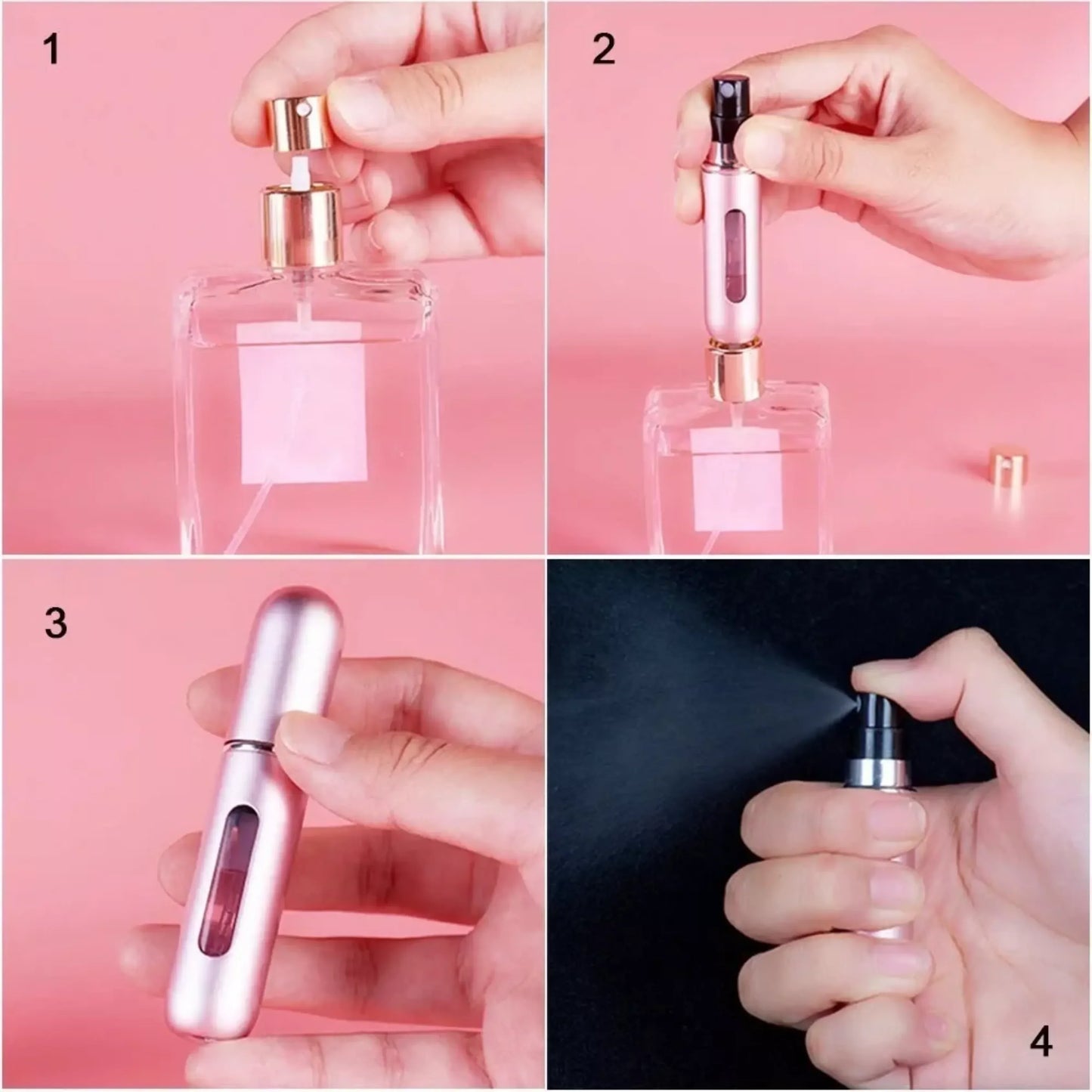 Mini Porta Perfume Recarregável Portátil SprayLux™ - Kit com 12 unidades
