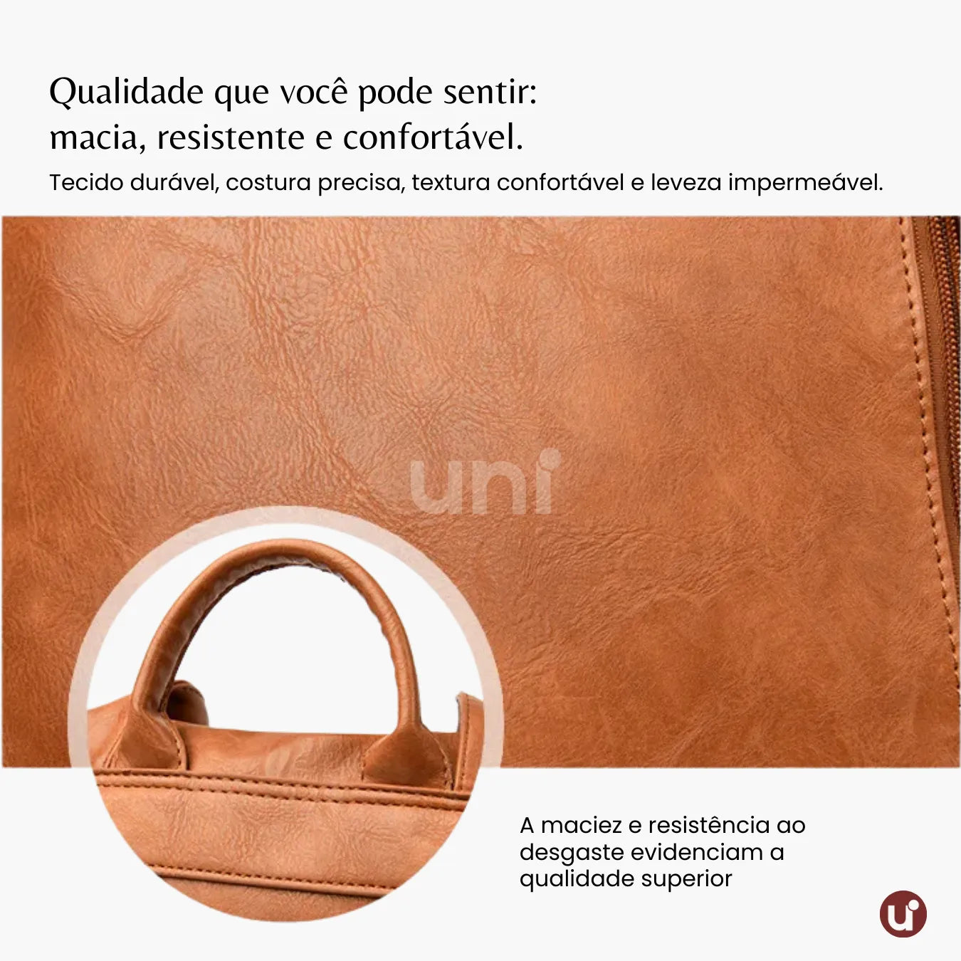 Mochila Feminina Antifurto Impermeável em Couro - Shiny Diary