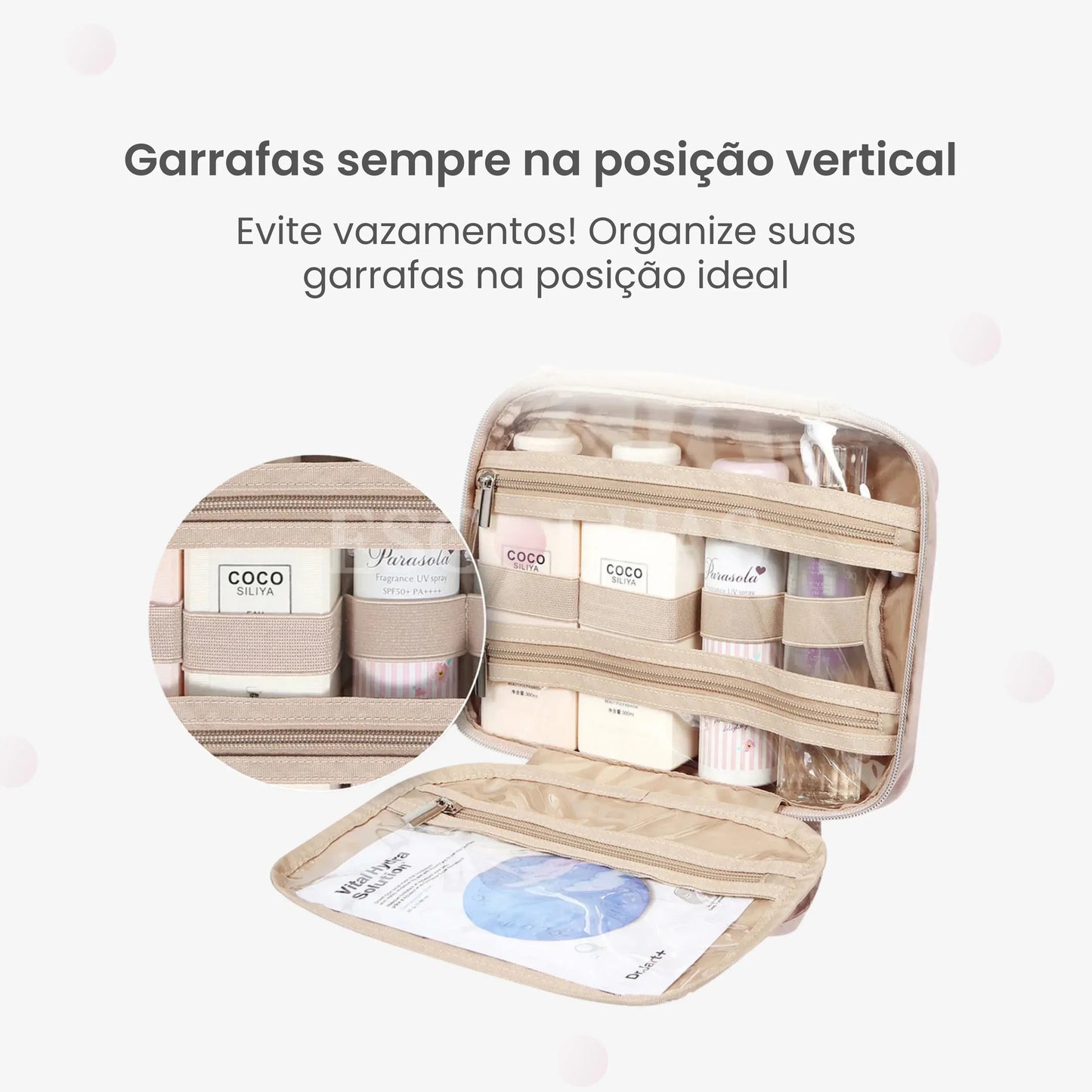 Necessaire de Viagem Dobrável Feminina com Gancho BeautyVoyage™