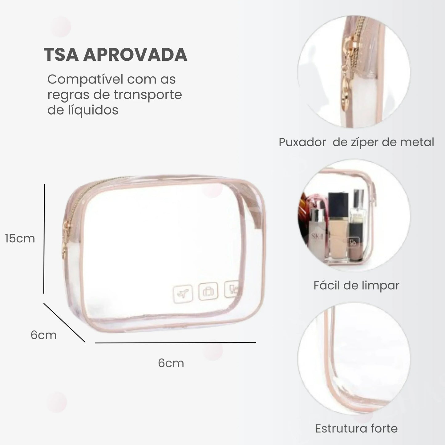 Necessaire de Viagem Dobrável Feminina com Gancho BeautyVoyage™