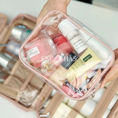 Necessaire de Viagem Dobrável Feminina com Gancho BeautyVoyage™