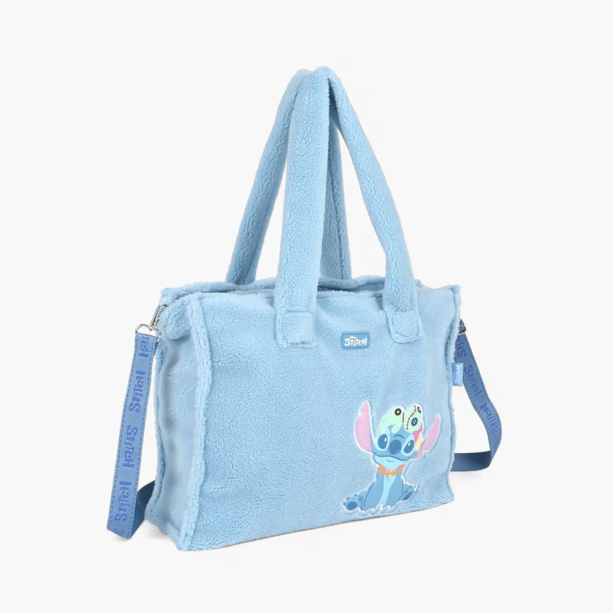 Kit Mochila e Bolsa Infantil Stitch Disney Pelúcia 3 Peças - Edição Mês das Crianças