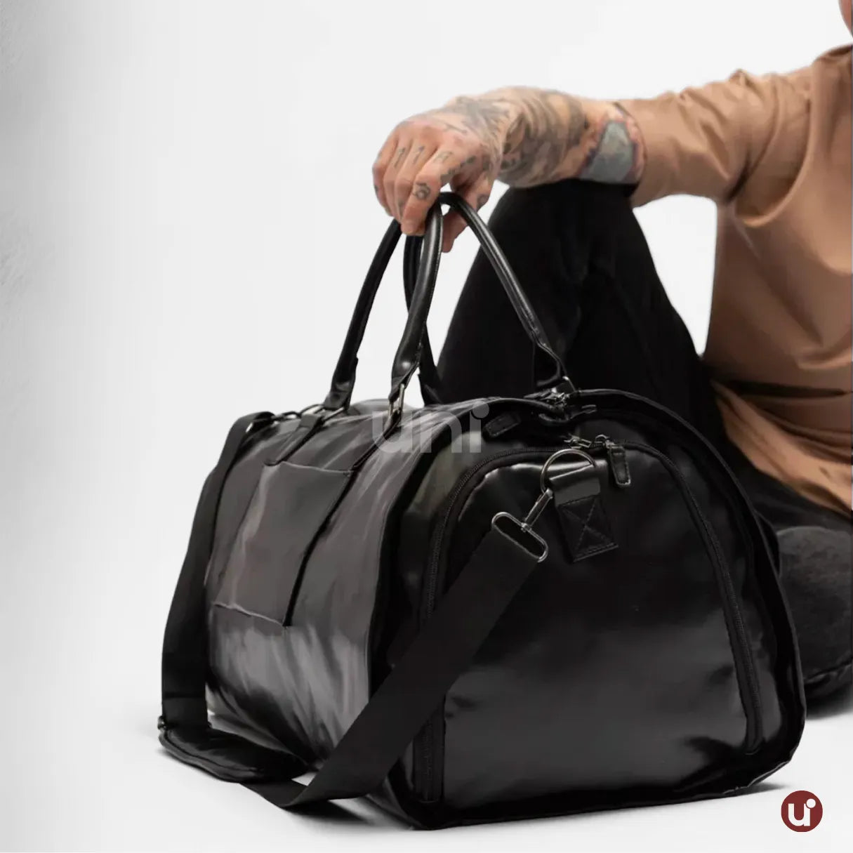 Bolsa de Viagem 2 em 1 Porta-Terno em Couro Premium - ClassyBag™