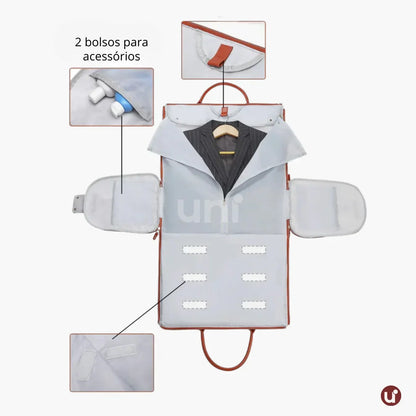 Mala de Bordo 10kg JetSetFemme™ - A Bolsa de Viagem Anti-Amasso (Rosa)