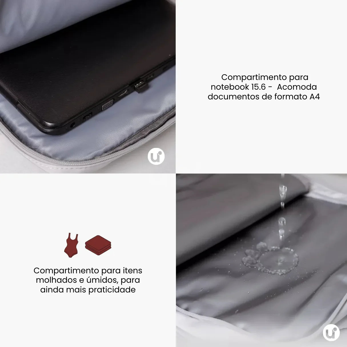 Mochila de Viagem Mala de Bordo Impermeável com Abertura 180° - RoyalViolet™