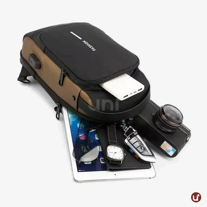 Bolsa Transversal Antifurto Impermeável com Cadeado e USB - SecureCarry™