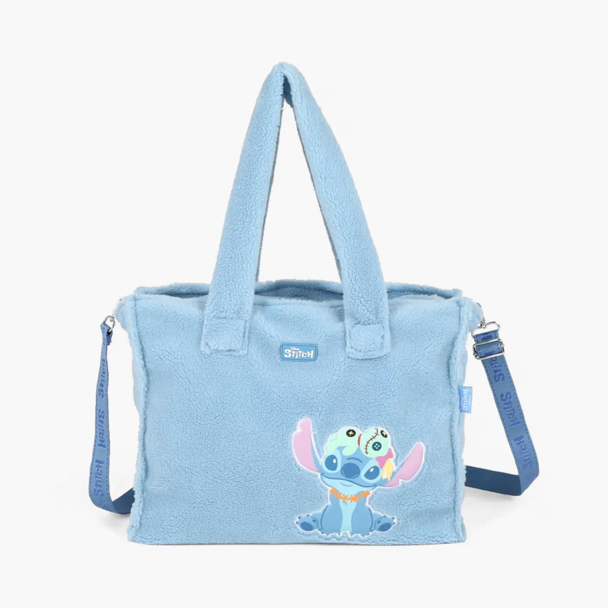 Kit Mochila e Bolsa Infantil Stitch Disney Pelúcia 3 Peças - Edição Mês das Crianças