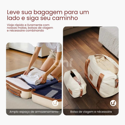 Kit Mala de Bordo 10kg Rodas Removíveis ANAC + Bolsa e Nécessaire