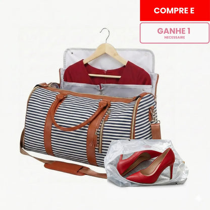 Mala de Bordo 10kg JetSetFemme™ - A Bolsa de Viagem Anti-Amasso (Bege Caramelo)