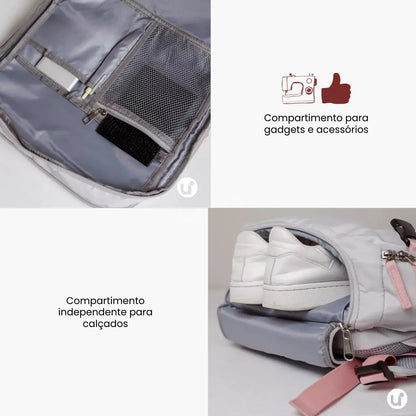 Mochila de Viagem Mala de Bordo Impermeável com Abertura 180° - RoyalViolet™