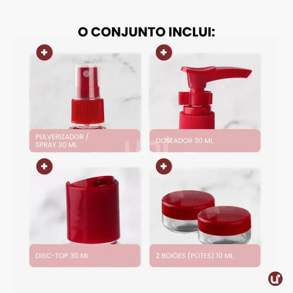 Kit de Frascos para Viagem em Silicone Antivazamento – 5 a 8 Peças