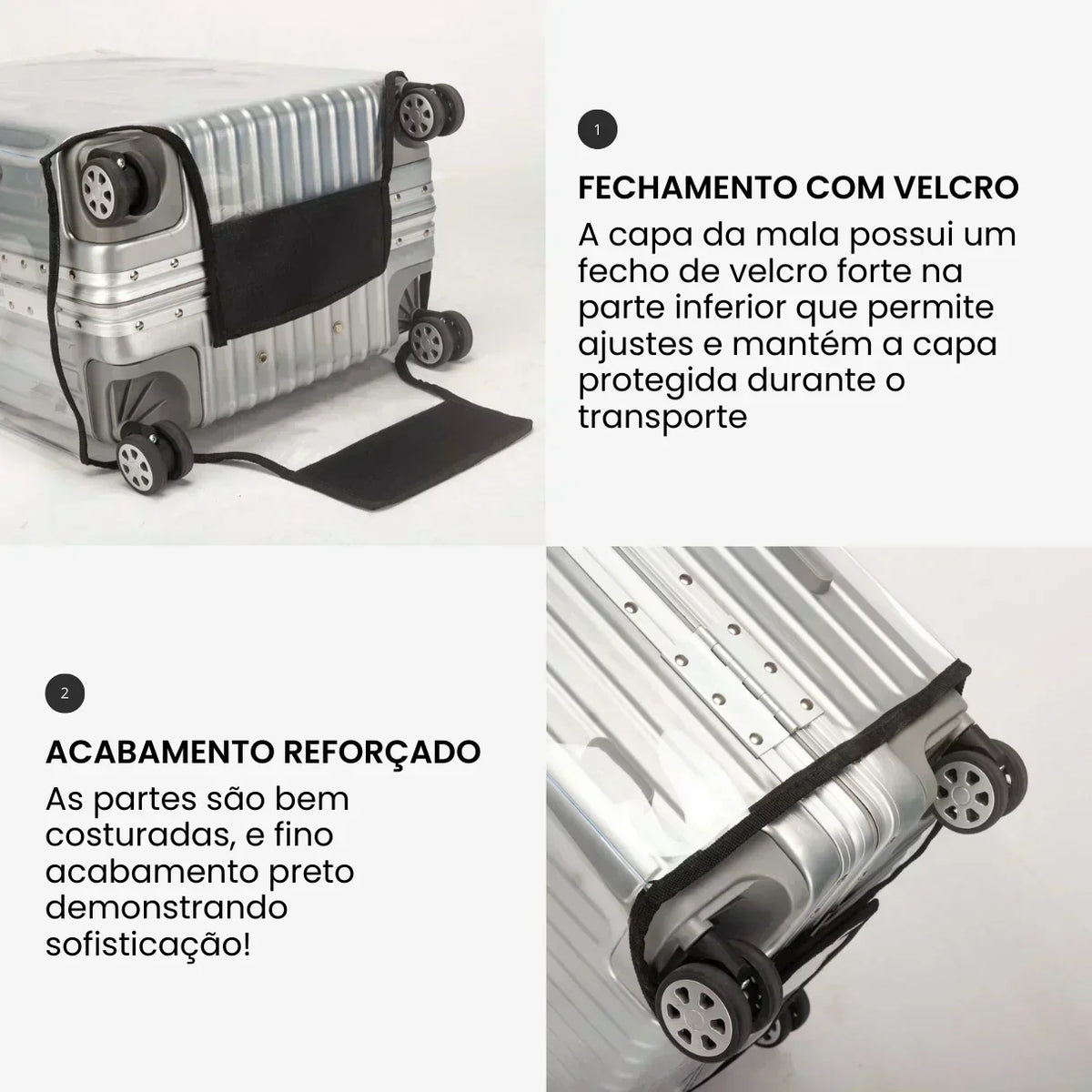 Capa para Mala de Viagem Transparente em PVC Cristal