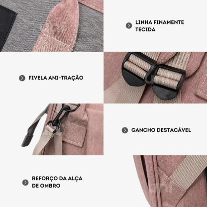 Mochila Maternidade Impermeável com Berço Portátil Térmica - BabyBoo™