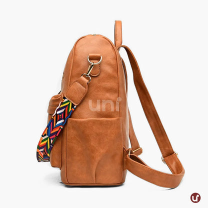 Mochila Feminina Antifurto Impermeável em Couro - Shiny Diary