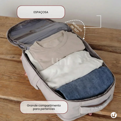 Mochila de Viagem Mala de Bordo Impermeável com Abertura 180° - RoyalViolet™