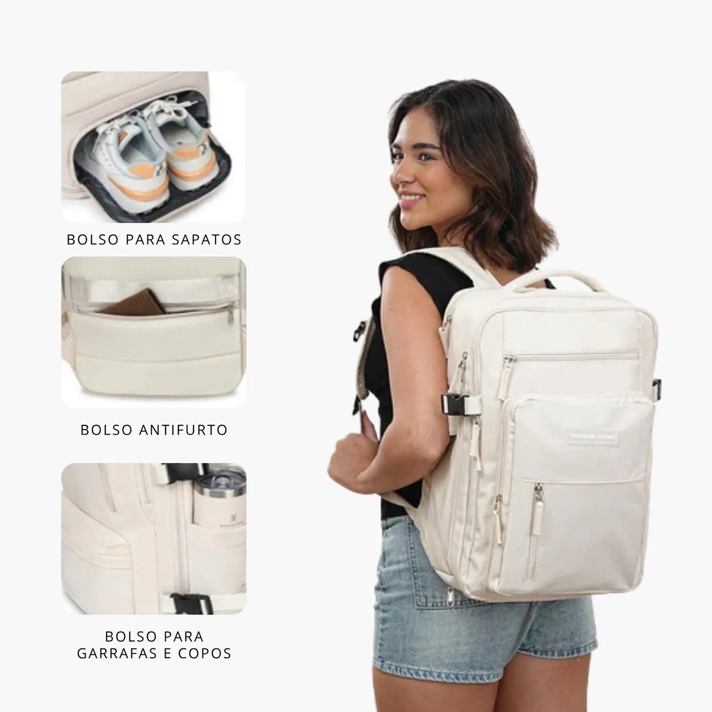 Mochila Executiva Expansível Antifurto para Notebook 17” – Organização e Estilo
