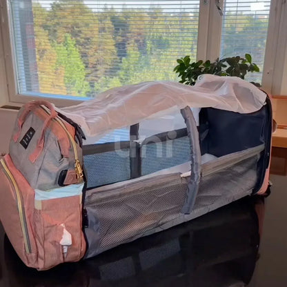 Mochila Maternidade Impermeável com Berço Portátil Térmica - BabyBoo™