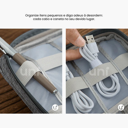Organizador de Cabos e Carregadores para Viagem Impermeável