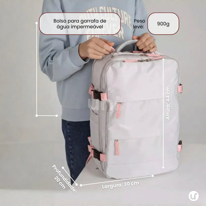 Mochila de Viagem Mala de Bordo Impermeável com Abertura 180° - RoyalViolet™