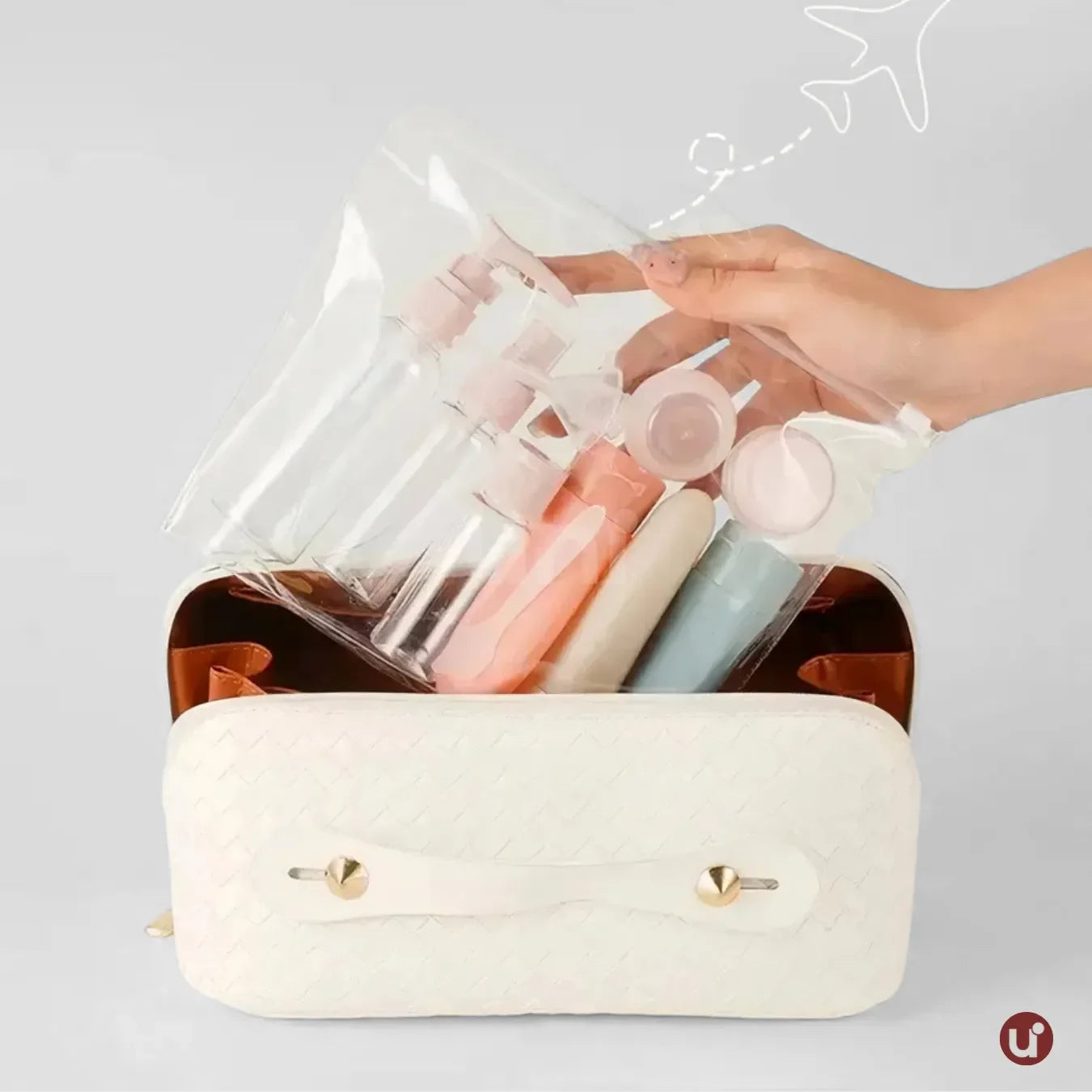 Kit de Frascos para Viagem 11 Peças Antivazamento com Necessaire Transparente