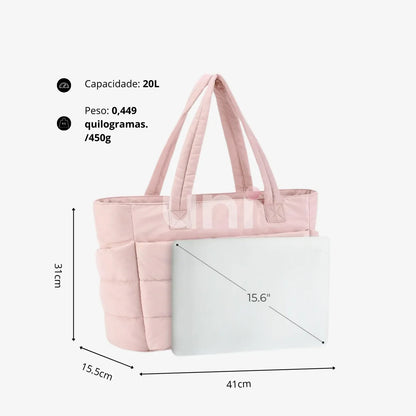 Bolsa Tote Feminina Puffer Impermeável com Porta Notebook - UniBubble™