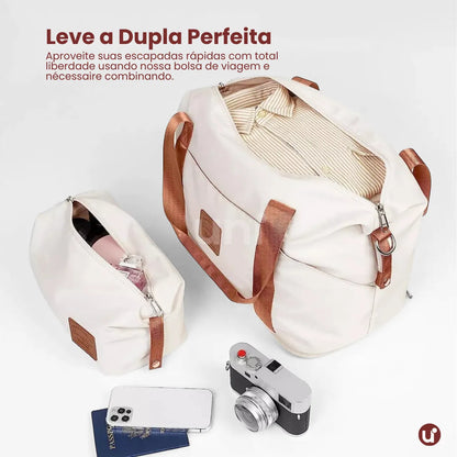 Kit Mala de Bordo 10kg Rodas Removíveis ANAC + Bolsa e Nécessaire