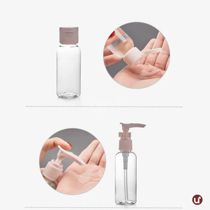 Kit de Frascos para Viagem 11 Peças Antivazamento com Necessaire Transparente