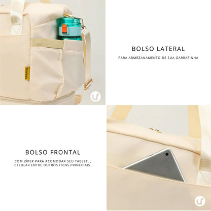 Kit Bolsa de Viagem e Academia Feminina 2 Peças com Porta-Sapatos - JenniBag™