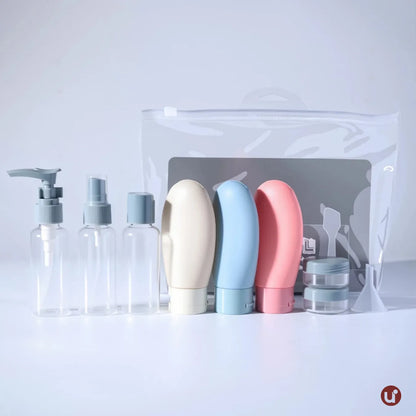 Kit de Frascos para Viagem em Silicone Antivazamento – 5 a 8 Peças