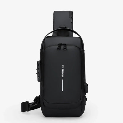 Bolsa Transversal Antifurto Impermeável com Cadeado e USB - SecureCarry™