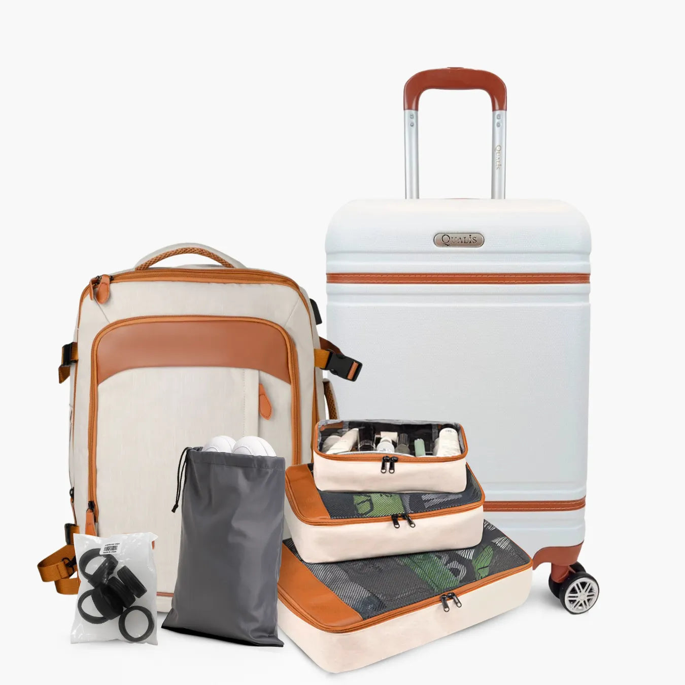 Kit Viagem Premium NovaTech™ + Qualis™ – Mochila 32-40 L + Mala 55x35x25 cm