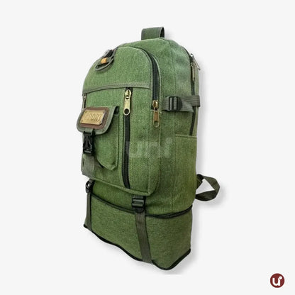 Mochila Masculina de Lona Premium Expansível 50L Resistente à Água