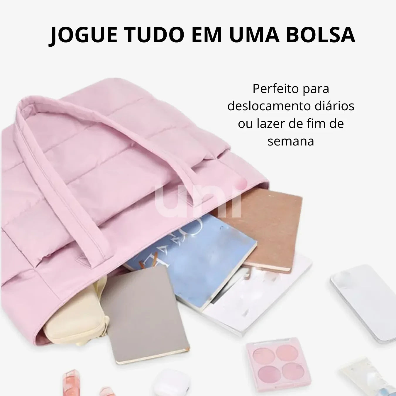Bolsa Tote Feminina Puffer Impermeável com Porta Notebook - UniBubble™