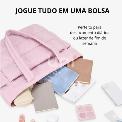 Bolsa Tote Feminina Puffer Impermeável com Porta Notebook - UniBubble™