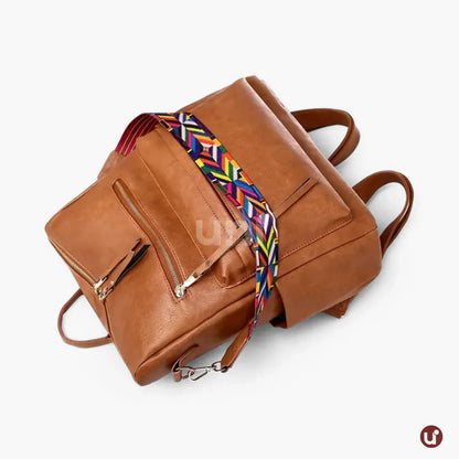 Mochila Feminina Antifurto Impermeável em Couro - Shiny Diary