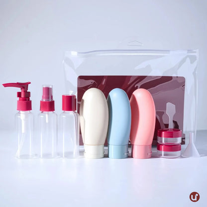Kit de Frascos para Viagem em Silicone Antivazamento – 5 a 8 Peças