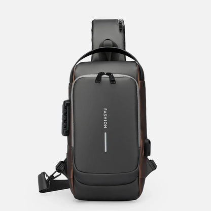 Bolsa Transversal Antifurto Impermeável com Cadeado e USB - SecureCarry™